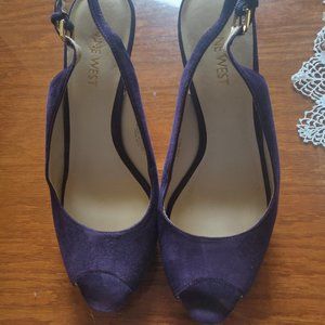 Nine West purple suede heels shoes